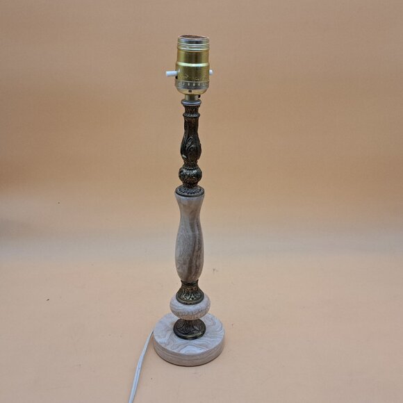 Vintage Brass & Marble Table Lamp - Picture 6 of 11